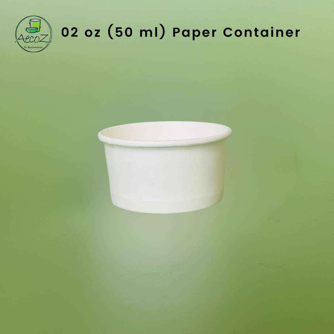 02 oz (50 ml) Paper Container Box - White