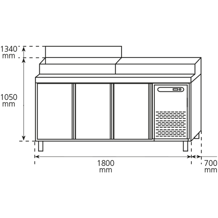 Mesa refrigerada con puerta MPGE-180-I HC