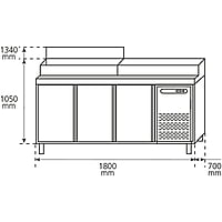 Mesa refrigerada con puerta MPGE-180-I HC