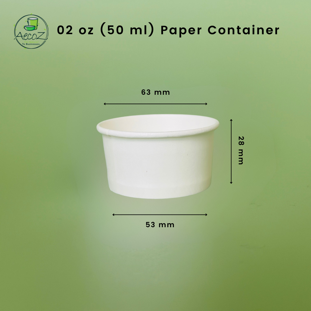 02 oz (50 ml) Paper Container Box - White