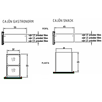 Mesa Snack Serie 600 refrigerada con cajones