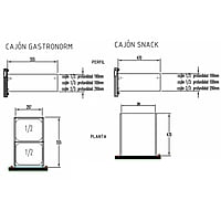 Mesa Snack Serie 600 refrigerada con cajones