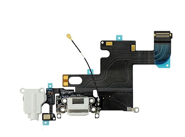 iPhone 6 - Replacement Dock Port Charging Flex Cable With Headphone Jack And Microphone - White