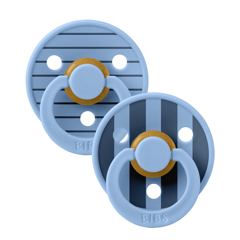 Bibs Pacifier Studio Colour 2 Pack Pin Latex Size 2 Sky Blue Mix