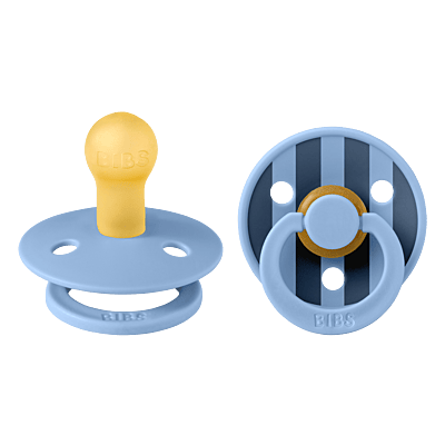 Bibs Pacifier Studio Colour 2 Pack Pin Latex Size 1 Sky Blue Mix