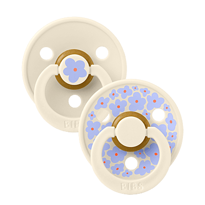 Bibs Pacifier Studio Colour 2 Pack Jasmine Latex Size 2 Ivory Mix