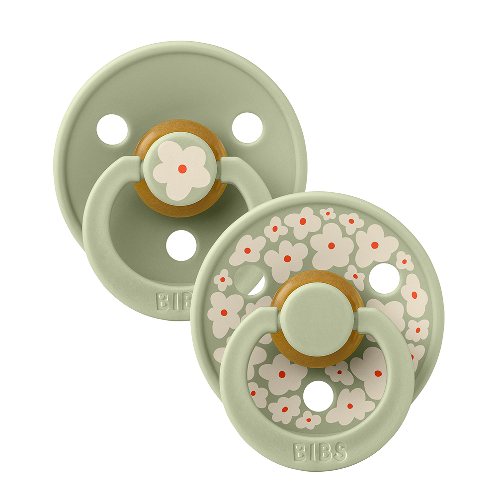 Bibs Pacifier Studio Colour 2 Pack Jasmine Latex Size 2 Sage Mix