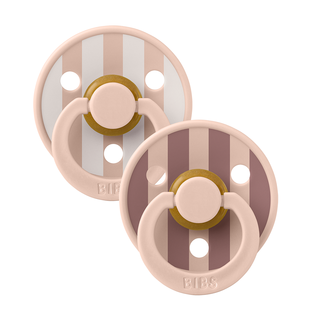 BIBS Pacifier Studio Colour 2 PACK Block Latex Size 1 Blush Mix