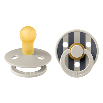 BIBS Pacifier Studio Colour 2 PACK Block Latex Size 1 Sand Mix