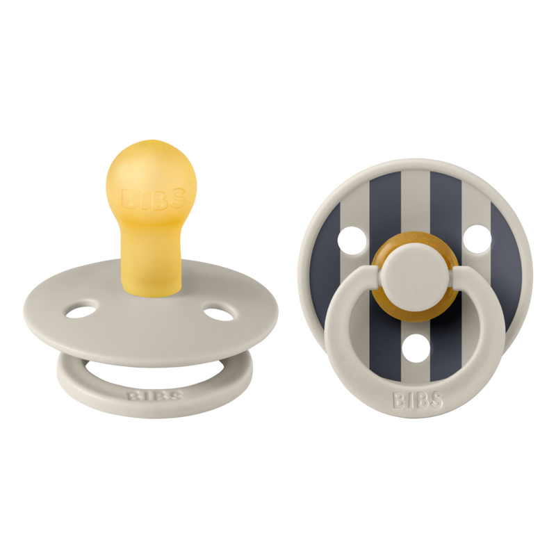 BIBS Pacifier Studio Colour 2 PACK Block Latex Size 1 Sand Mix