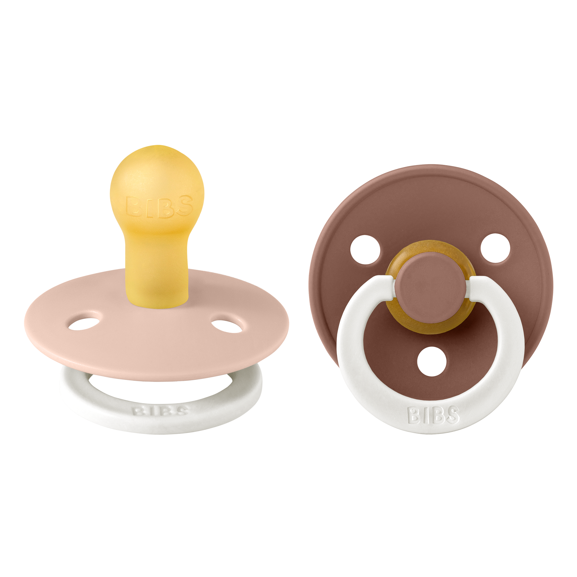 BIBS Colour 2 PACK Latex Size 1 Glow Woodchuck / Blush glow