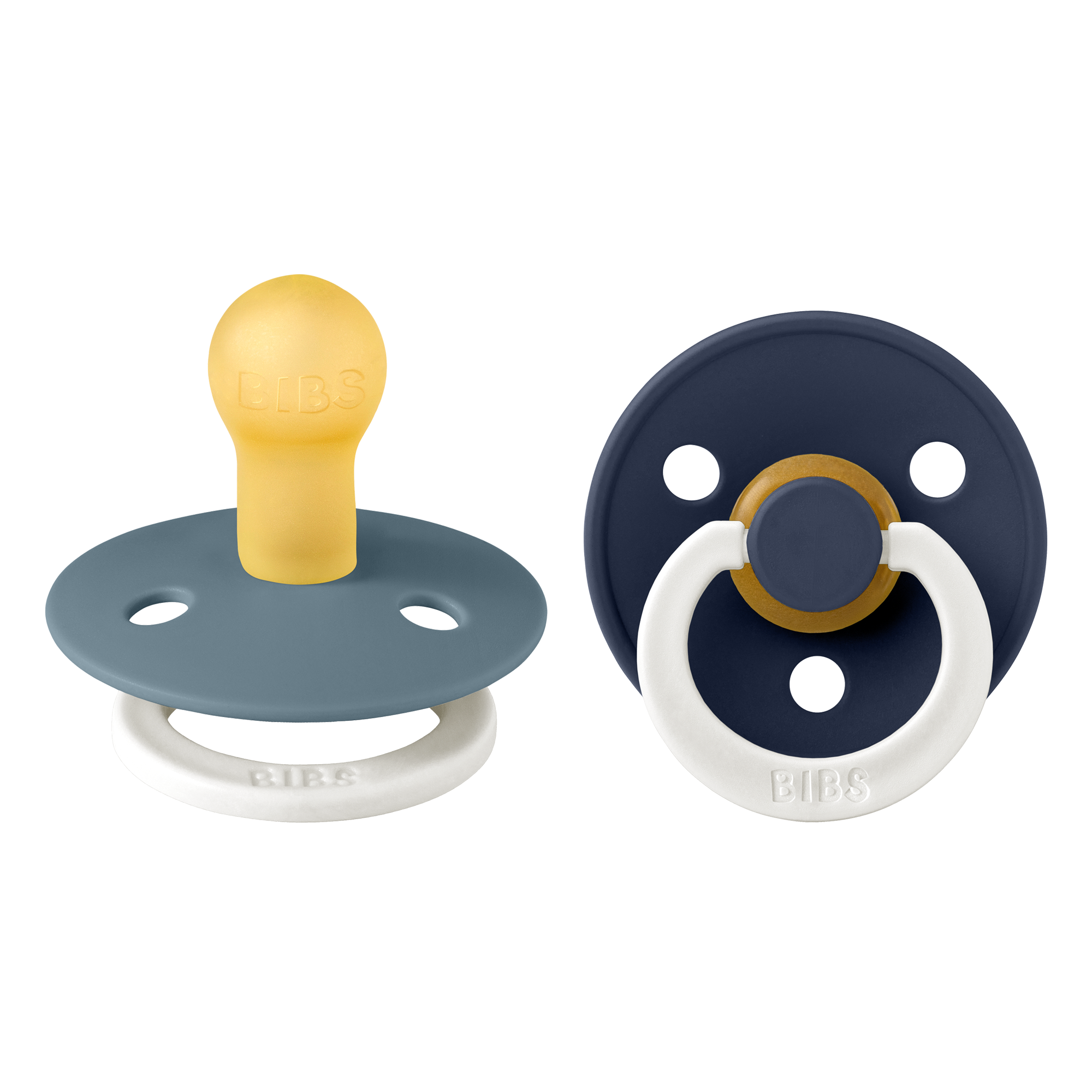 BIBS Pacifier Colour 2 PACK Latex Size 1 Petrol GLOW/Deep Space GLOW