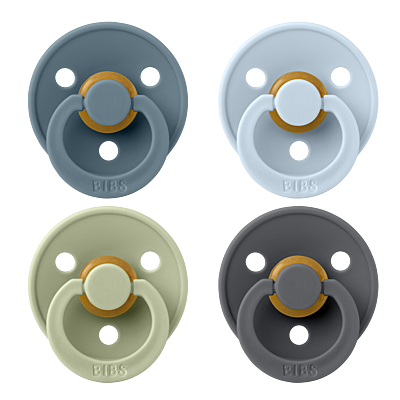 BIBS Pacifier Colour 4 PACK Latex Size 2 Petrol/Sage/Baby Blue/Iron