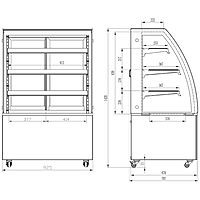 Vitrina Expositora Refrigerada Curvo 3 estantes VERA-900-C