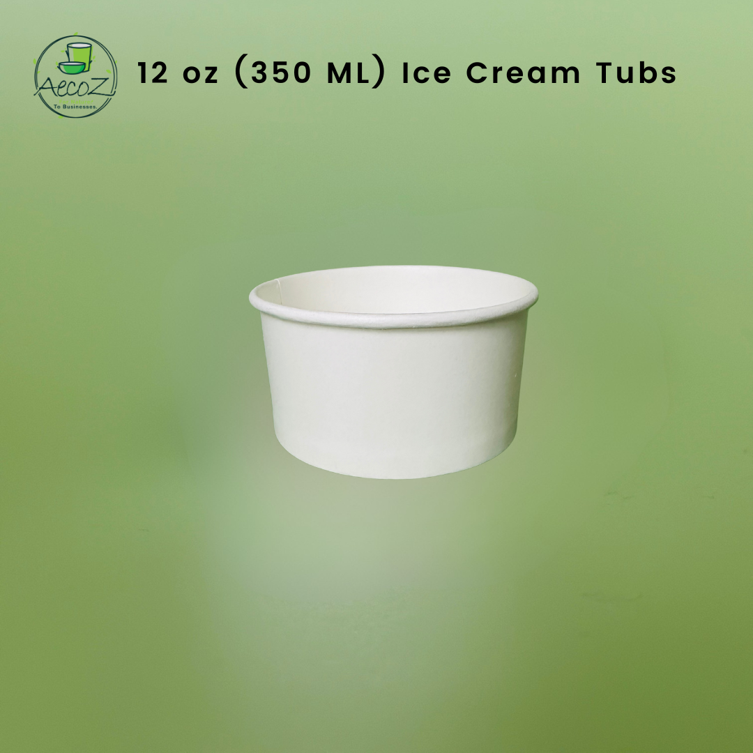 12 oz (350 ML) Paper Container Box - White