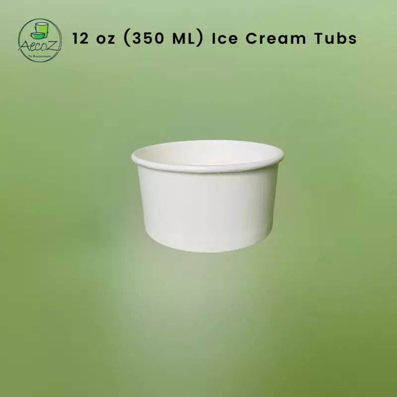 12 oz (350 ML) Paper Container Box - White