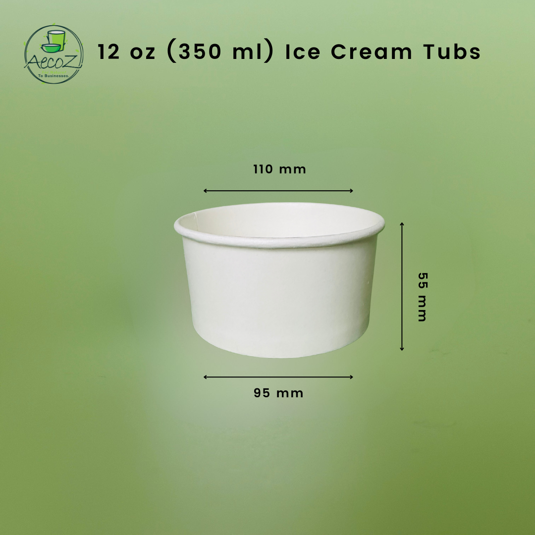 12 oz (350 ML) Paper Container Box - White
