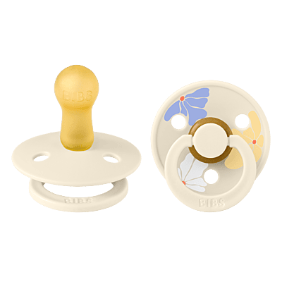 Bibs Pacifier Studio Colour 2 Pack Morning Bloom Latex Size 2 Ivory Mix