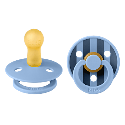 Bibs Pacifier Studio Colour 2 Pack Pin Latex Size 2 Sky Blue Mix