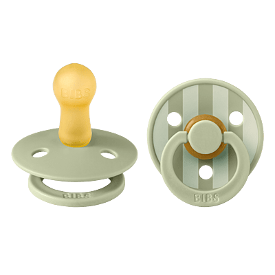 Bibs Pacifier Studio Colour 2 Pack Pin Latex Size 2 Sage Mix