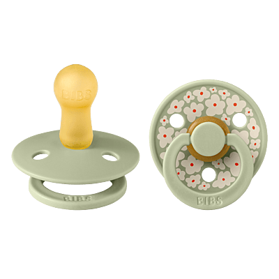 Bibs Pacifier Studio Colour 2 Pack Jasmine Latex Size 2 Sage Mix