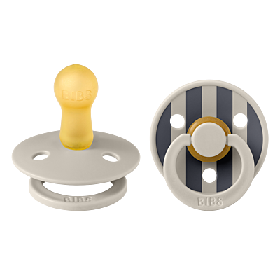 BIBS Pacifier Studio Colour 2 PACK Block Latex Size 2 Sand Mix