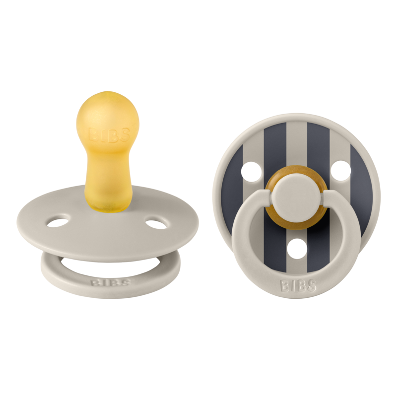 BIBS Pacifier Studio Colour 2 PACK Block Latex Size 2 Sand Mix