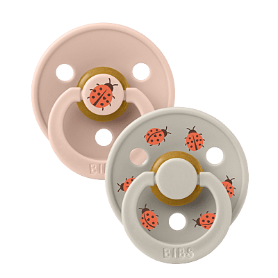 BIBS Pacifier Studio Colour 2 PACK Ladybug Latex size 3 Blush Mix