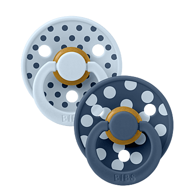 Bibs Studio Colour 2pack Polka Latex S2 Baby Blue/Steel Blue