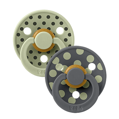 Bibs Studio Colour 2pack Polka Latex S2 Sage/Iron