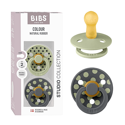 Bibs Studio Colour 2pack Polka Latex S2 Sage/Iron