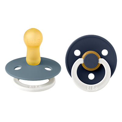 BIBS Pacifier Colour 2 PACK Latex Size 2 Petrol GLOW/Deep Space GLOW