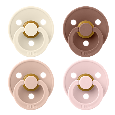 BIBS Pacifier Colour 4 PACK Latex Size 2 Ivory/Blush/Woodchuck/Blossom