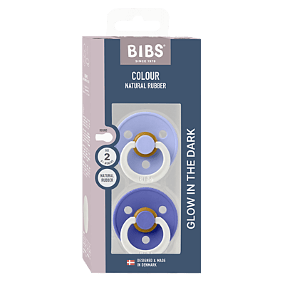 Bibs Colour 2 Pack Latex Hush Glow/ Grape Glow-Size 2