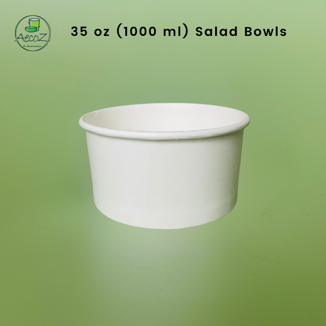 35 oz (1000 ml) White Salad Container - Box