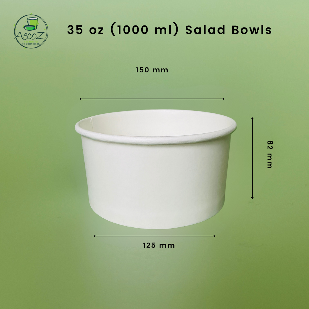 35 oz (1000 ml) White Salad Container - Box