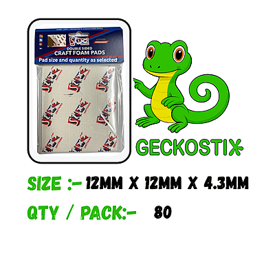 Craft Foam Pad 12mm X 12mm x 4.3mm (80)