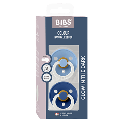 Bibs Colour 2 Pack Latex Sky Blue Glow/ Cornflower Glow-Size 3