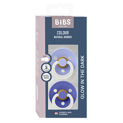 Bibs Colour 2 Pack Latex Hush Glow/ Grape Glow-Size 3