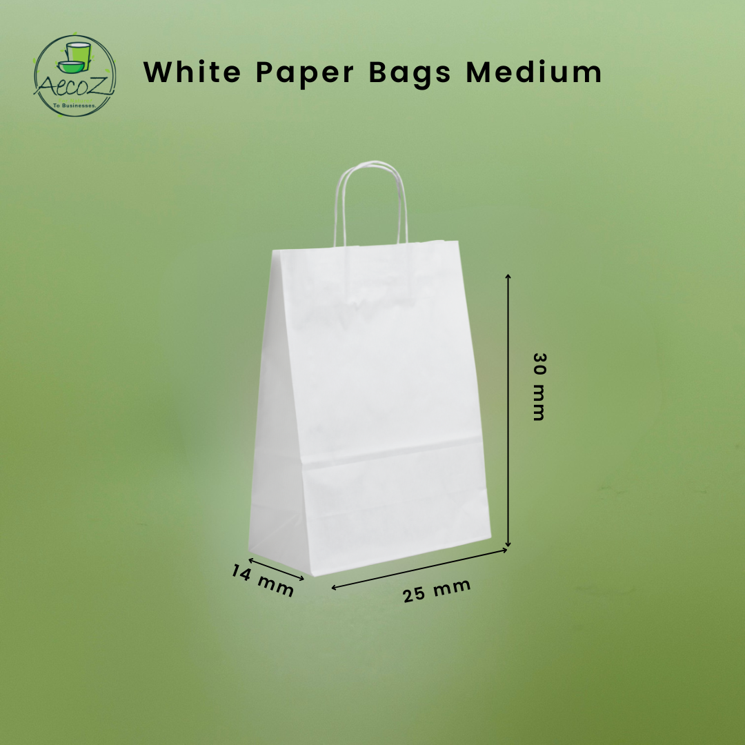 White Paper Bags Medium - Box