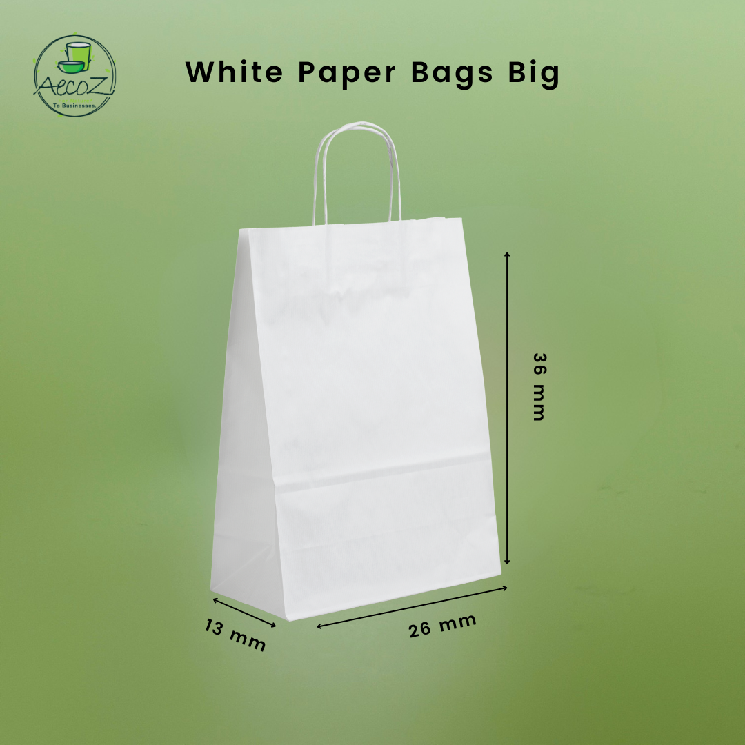 White Paper Bags Big - Box