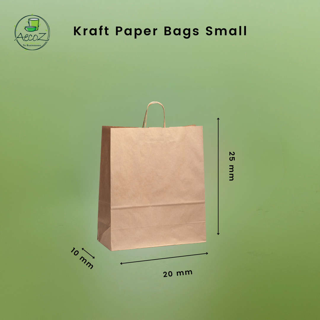 Kraft Paper Carry Bag Small (Twisted Handle)- Box