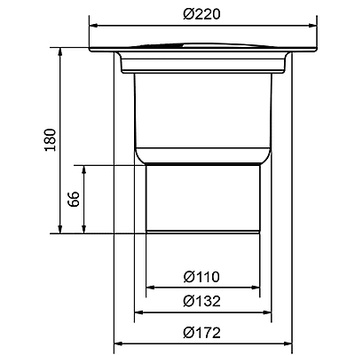 PURUS grīdas noteka ar trapu Brage 110 ar izteku apakšā PURUS grīdas noteka ar trapu Brage 110 ar izteku apakšā