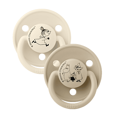 Bibs Moomins De Lux Little My 2 Pack Silicone Onesize Ivory/Vanilla Bibs Moomins De Lux Little My 2 Pack Silicone Onesize Ivory/Vanilla