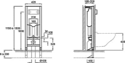 JACOB DELAFON atbalsta rāmis ar skalošanas cisternu (E24155-NF) JACOB DELAFON atbalsta rāmis ar skalošanas cisternu (E24155-NF)