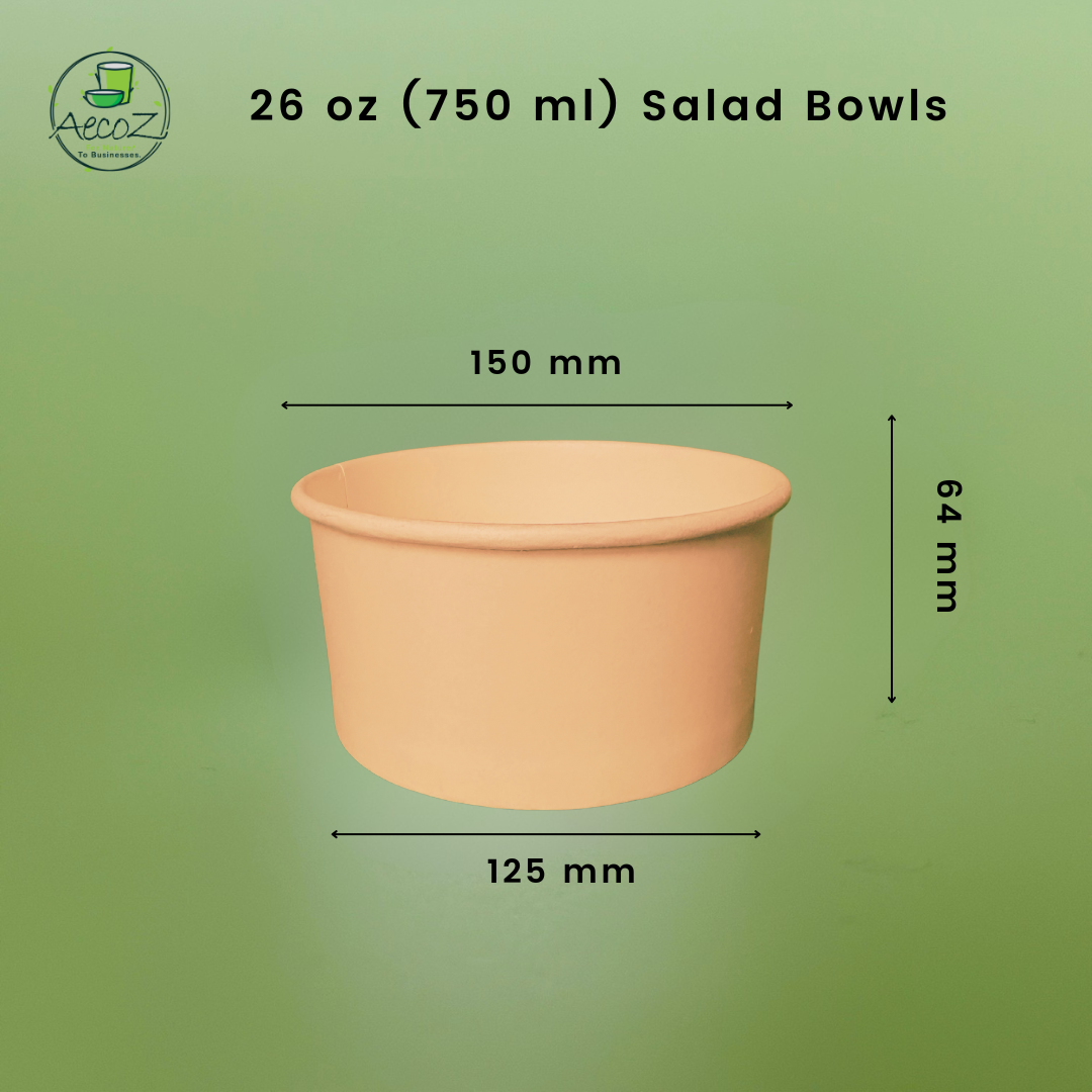 26 oz (750ml ) Kraft Salad Bowls - Box