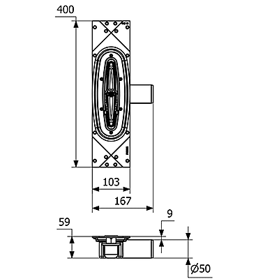 Purus Line bez režģa 600 Ø50 zemā profila Purus Line bez režģa 600 Ø50 zemā profila