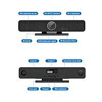 TB5 4K AI Video Bar with Wired-Microphone Set