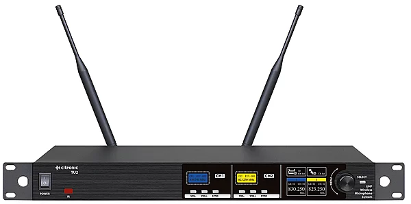 Citronic TU2-H Tuneable UHF Wireless Microphone System 2x Handheld