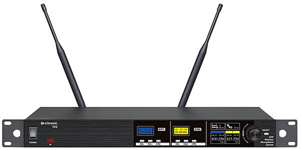 Citronic TU2-H Tuneable UHF Wireless Microphone System 2x Handheld